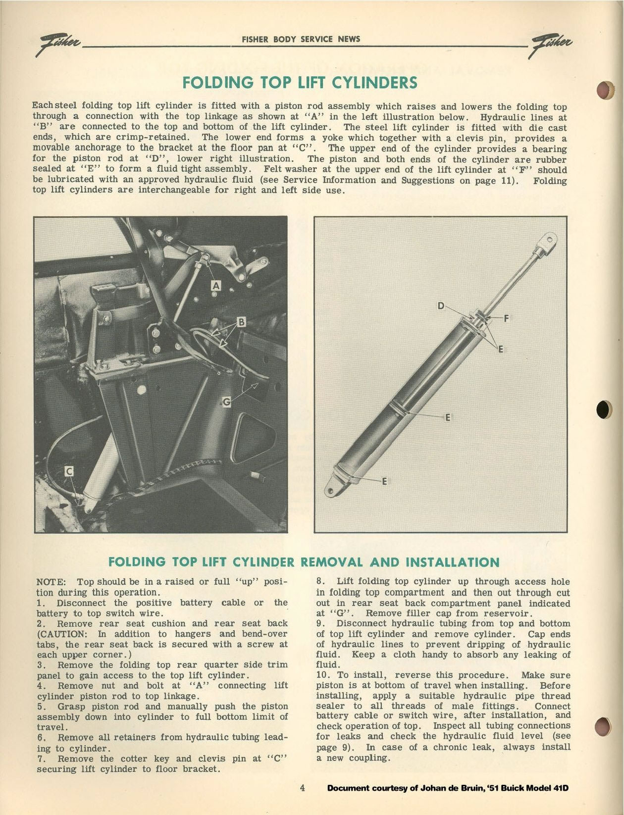 1951 Oldsmobile Convertible Top Foldout Page 4